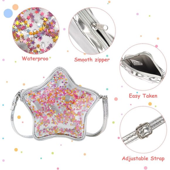 Stylish Toddler Purse for Girls - Adorable Mini Crossbody Bag in Star Design - Picture 7 of 8
